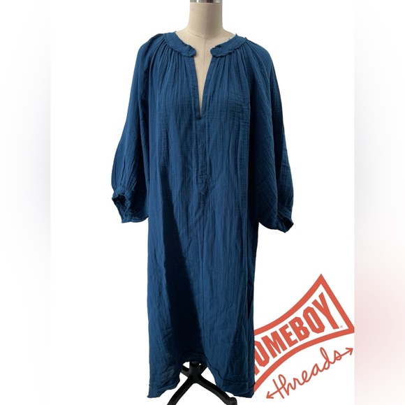 Blue Long Sleeve Dress